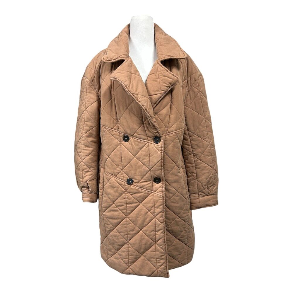 Avec Les Filles Double Breasted Quilted Peacoat Sz M